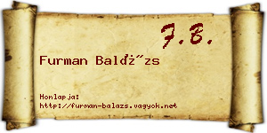 Furman Balázs névjegykártya